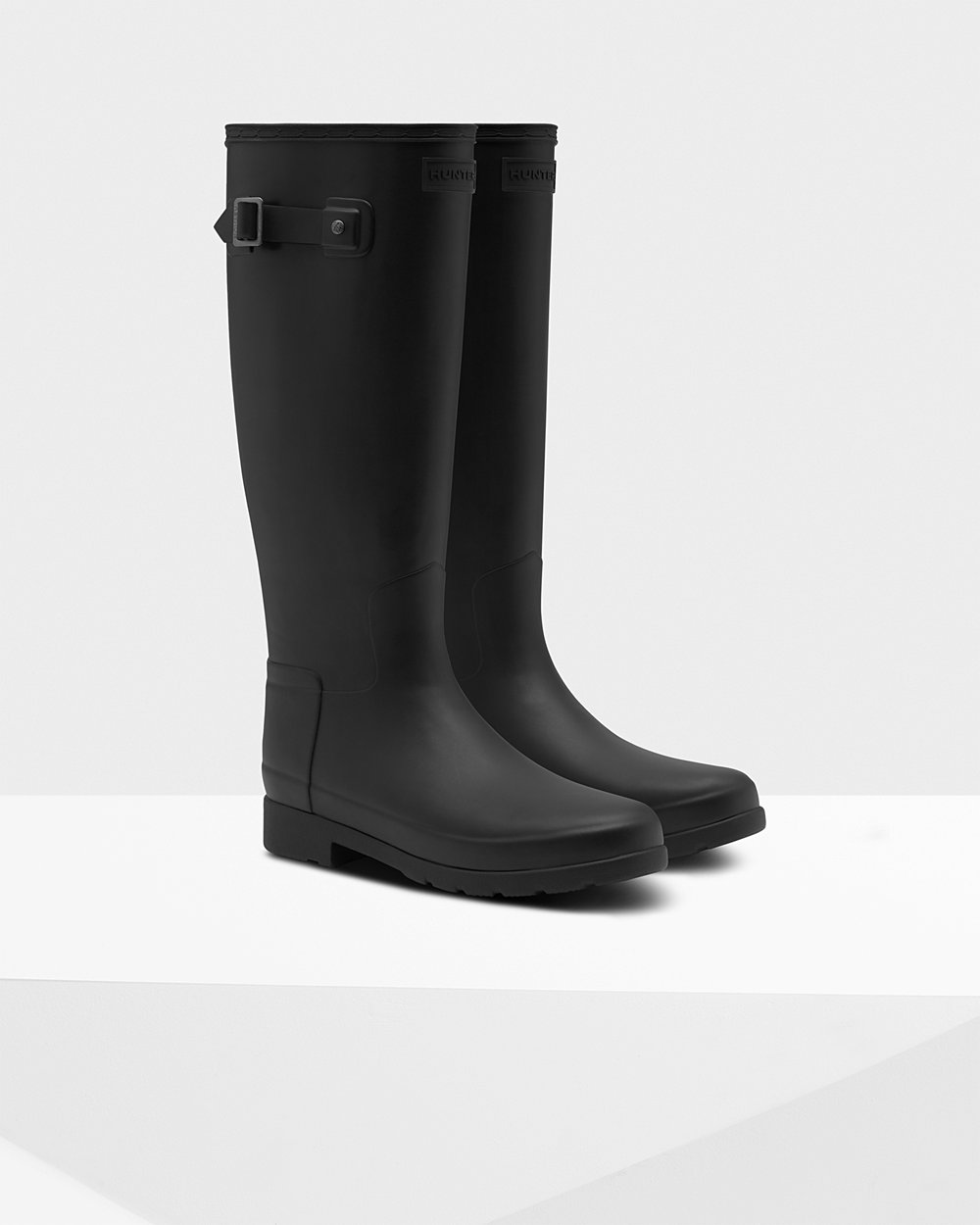 Womens Hunter Original Refined - Tall Rain Boots Black - 9301-PGDFW